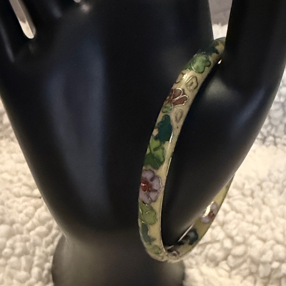 Floral Enamel Bangle Bracelet